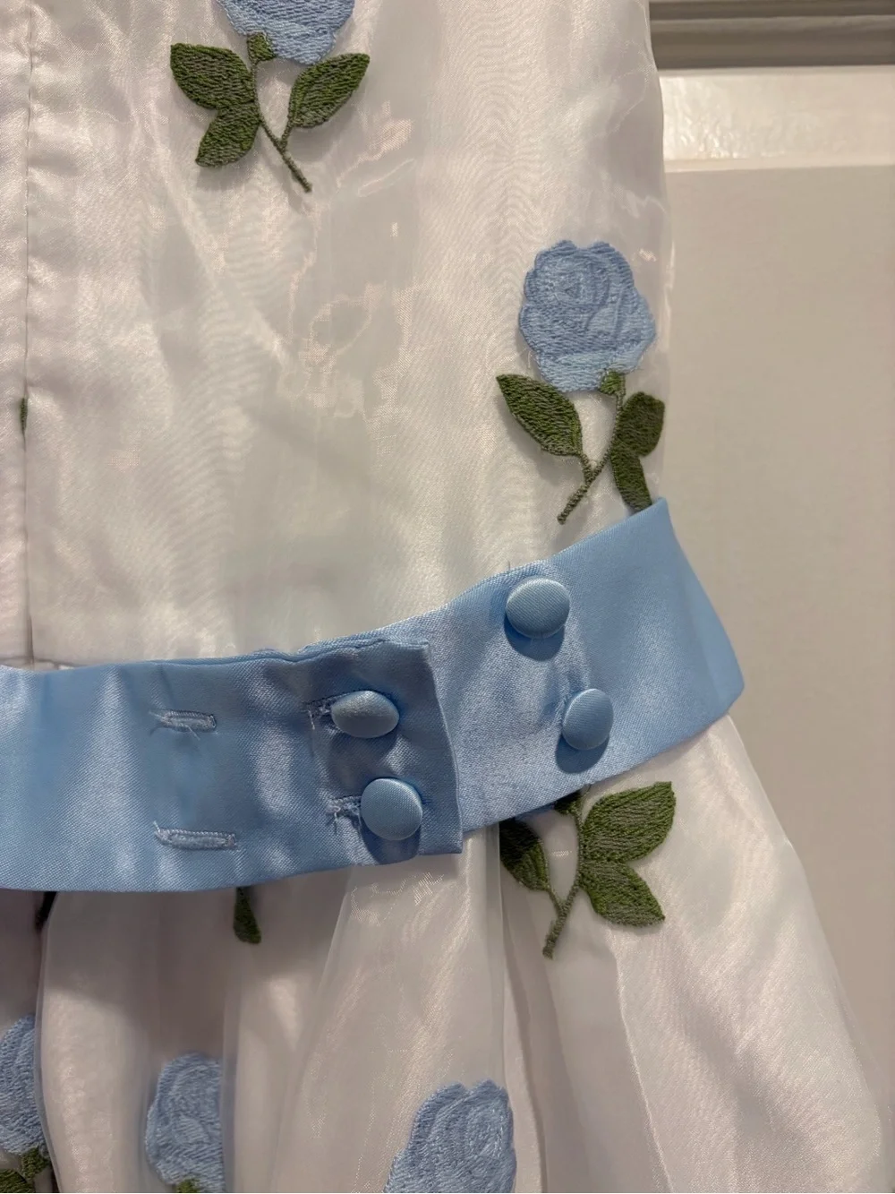 RACHEL RILEY US BLUE ROSE EMBROIDERED ORGANZA DRESS 10Y